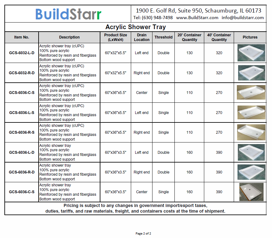 BuildStarr Acrylic Shower Tray-2